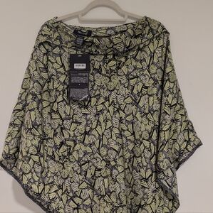 Pineda Covalin Monarch Butterfly Silk Poncho